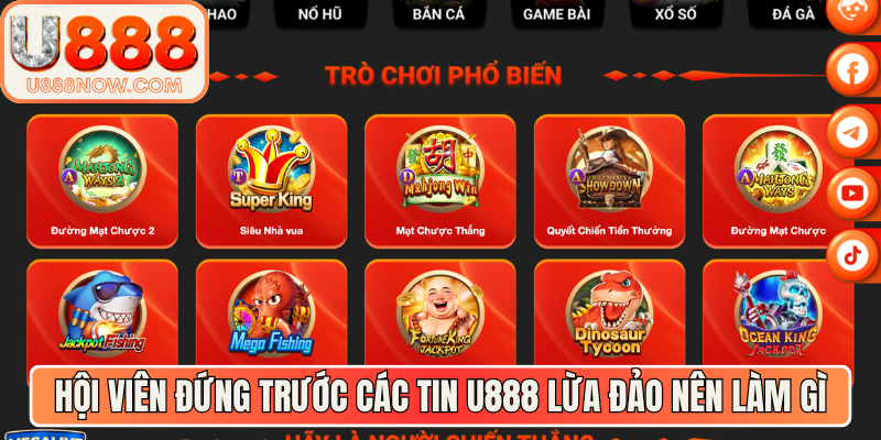 Hội viên đứng trước các tin U888 lừa đảo nên làm gì